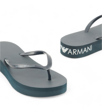 Emporio Armani Flipflops med marinbl logotyp