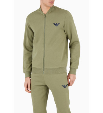 Emporio Armani Tuta con cerniera verde