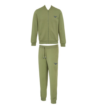 Emporio Armani Fato de treino verde com fecho de correr