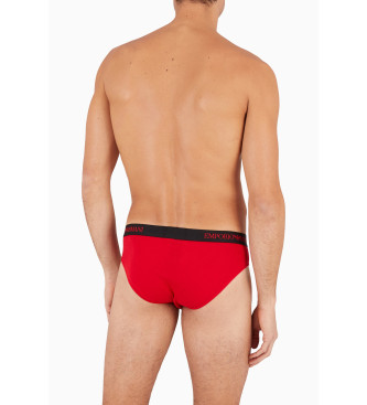 Emporio Armani Pack 3 Red Printed Briefs