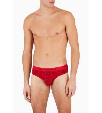 Emporio Armani Paquet de 3 slips imprims rouges