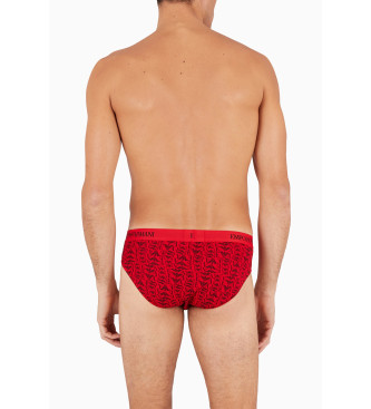 Emporio Armani Set 3 Rood Bedrukte Slips