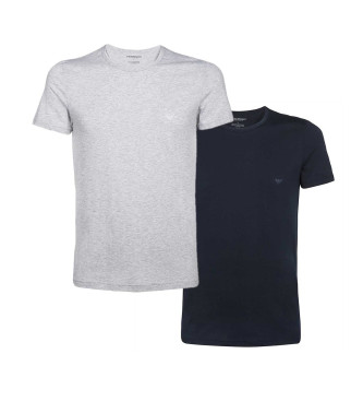 Emporio Armani Confezione da 2 magliette blu scuro e grigie