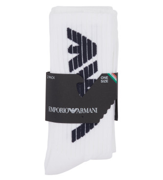 Emporio Armani Lot de 2 paires de chaussettes Logo blanc