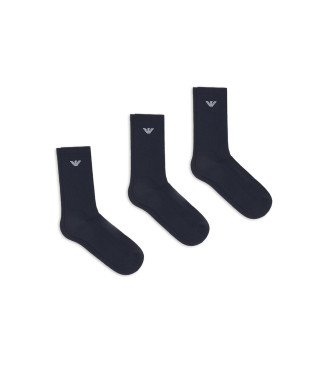 Emporio Armani Pack of 3 navy short socks