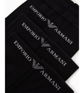 Emporio Armani Paket 3 parov nogavic Blagovna znamka črna