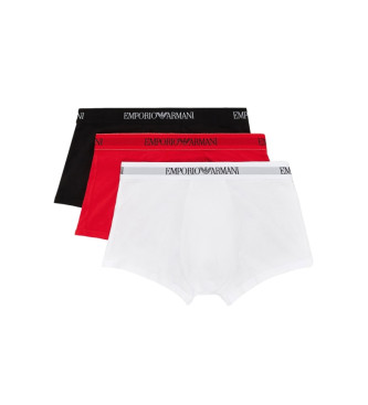 Emporio Armani Lot de trois boxers blanc, rouge, noir