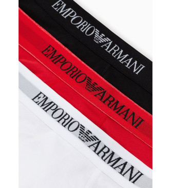 Emporio Armani Pack de trs boxers branco, vermelho e preto