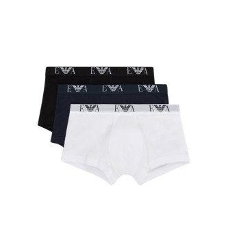 Emporio Armani Trs packs de boxers brancos, pretos e azul-marinho
