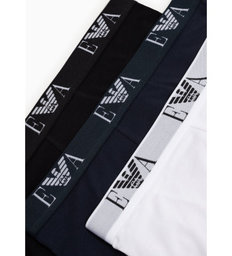 Emporio Armani Trs packs de boxers brancos, pretos e azul-marinho