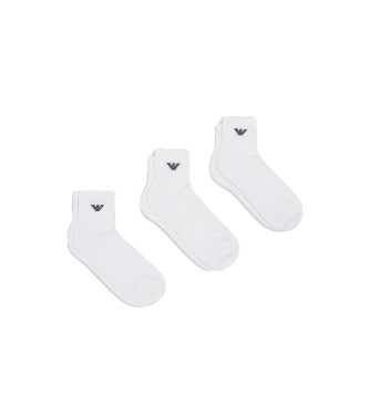 Emporio Armani Confezione da 3 calzini bianchi alla caviglia