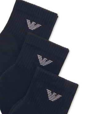 Emporio Armani Pack of 3 navy blue ankle socks