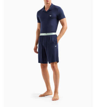 Emporio Armani Conjunto de pijama curto azul-marinho