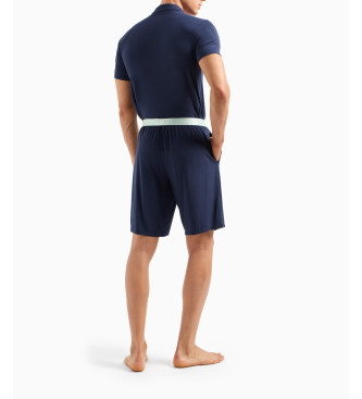 Emporio Armani Conjunto de pijama curto azul-marinho