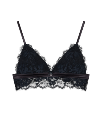 Emporio Armani Brasier triangular acolchado satin negro