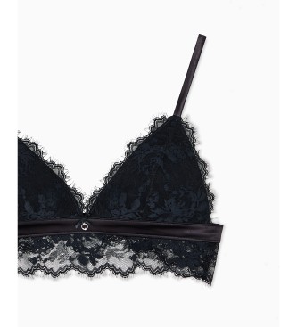 Emporio Armani Brasier triangular acolchado satin negro