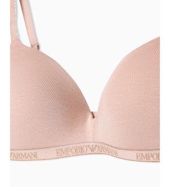 Emporio Armani Padded Triangle Essential Studs Bra pink