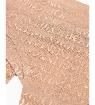 Emporio Armani Paquete de 2 braguitas brasileas inscripcin integral beige
