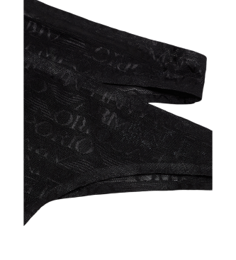 Emporio Armani Paquete de 2 braguitas brasileas inscripcin integral negro