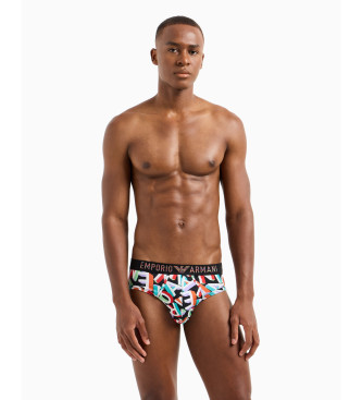 Emporio Armani Pack of two multicoloured rainbow logo briefs