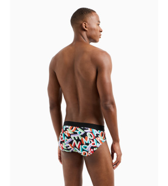 Emporio Armani Pack of two multicoloured rainbow logo briefs