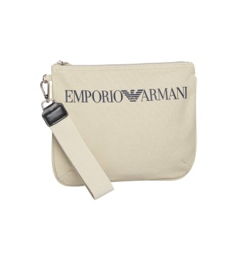 Emporio Armani Plain beige clutch bag