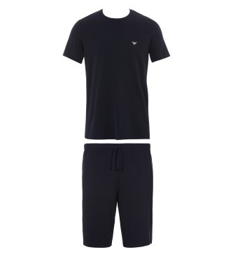 Emporio Armani Einfarbiger marineblauer Pyjama