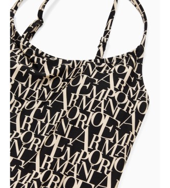 Emporio Armani Logomania svart baddrkt