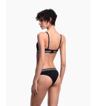 Emporio Armani Set 2 braguitas brasileñas de punto orgánico con banda con logotipo negro