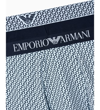 Emporio Armani Set van 2 gebreide boxershorts met mix van blauwe prints