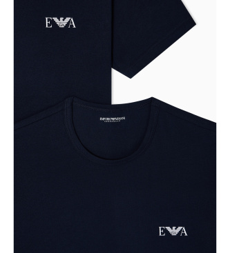 Emporio Armani Set of 2 navy Homie slim fit t-shirts