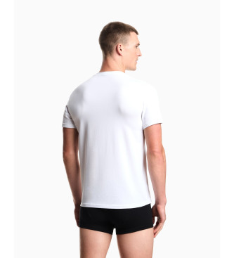 Emporio Armani Lot de 2 T-shirts en maille Endurance marine, blanc