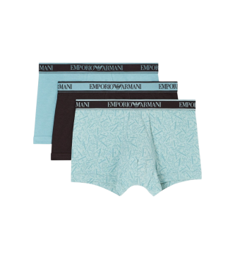 Emporio Armani Lot de 3 boxers bleus Core Logoband