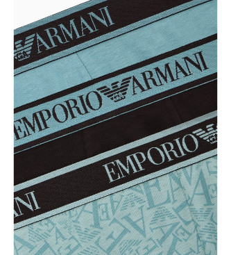 Emporio Armani Lot de 3 boxers bleus Core Logoband