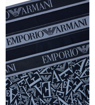 Emporio Armani Lot de 3 boxers Core Logoband bleu marine
