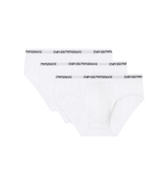 Emporio Armani Set 3 weie Stretch-Slips aus Strick