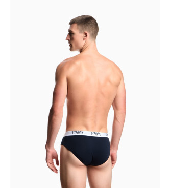 Emporio Armani Set om 3 st marinbl� kalsonger i bomullsstretch