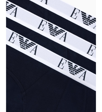 Emporio Armani Set om 3 st marinbl� kalsonger i bomullsstretch