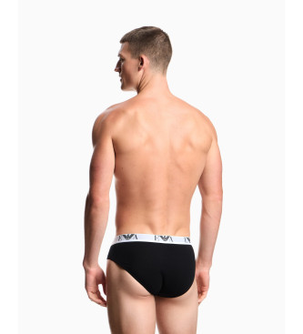 Emporio Armani Set om 3 svarta trosor i bomullsstretch