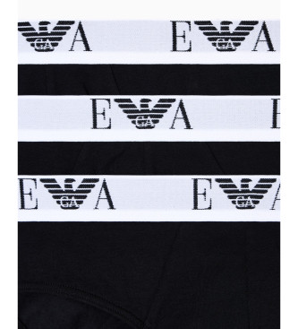 Emporio Armani Set om 3 svarta trosor i bomullsstretch