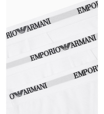 Emporio Armani Lot de 3 slips blancs en maille extensible