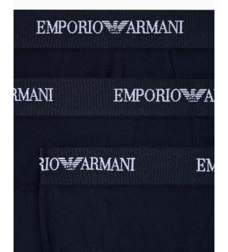 Emporio Armani Lot de 3 slips en tricot extensible marine