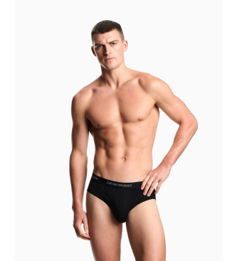 Emporio Armani Lot de 3 slips noirs en maille extensible