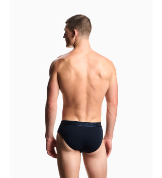 Emporio Armani Lot de 3 slips  logo brillant marine