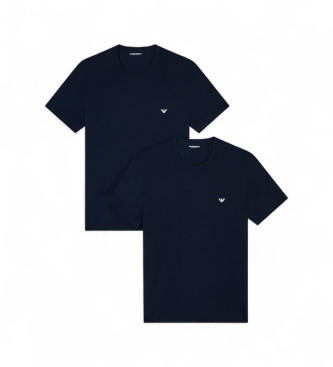 Emporio Armani Conjunto de duas T-shirts de malha azul-marinho