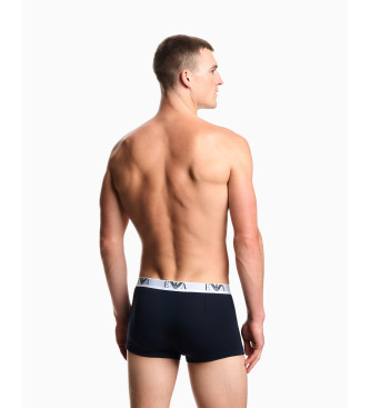 Emporio Armani Set de tres boxers con logotipo marino