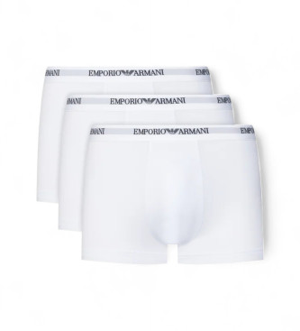Emporio Armani Komplet treh belih boksaric Stretch