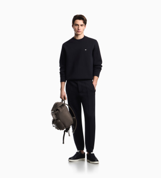 Emporio Armani Double-knit navy sweatshirt