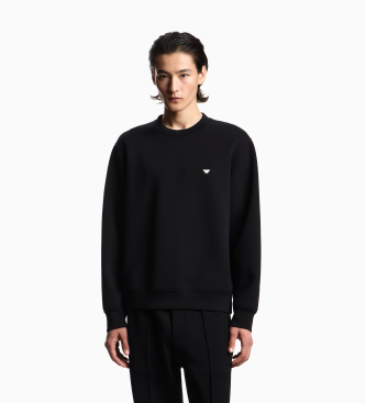 Emporio Armani Black double knit sweatshirt