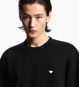 Emporio Armani Black double knit sweatshirt